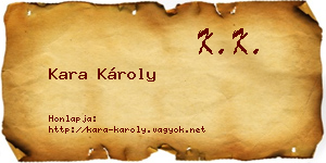 Kara Károly névjegykártya